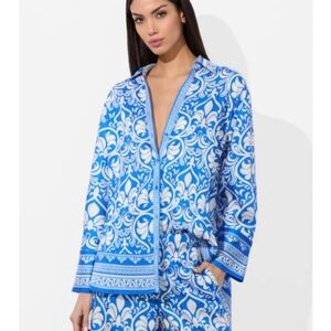 Alice + Olivia Kiva Oversized‎ Mixed Print Women's Shirt